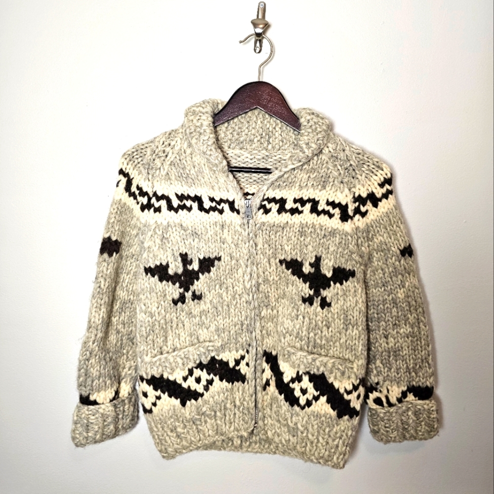 Kids size 10 Wool Cowichan Sweater